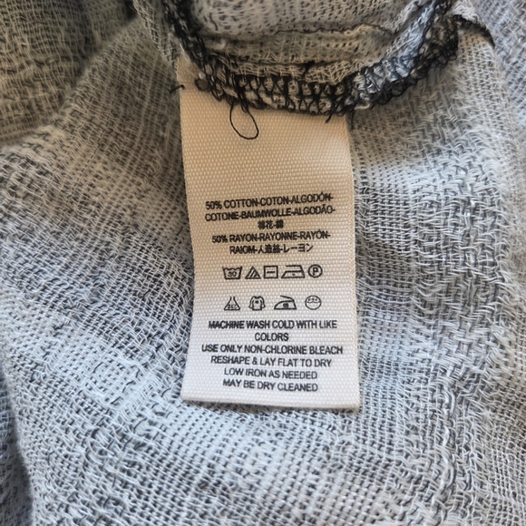 Free People Headed to the Highlands Boho Button-Down Gray Blouse Top, Medium - Picture 8 of 9